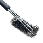 Three-head Stainless Steel Barbecue Cleaning Brush Barbecue Brush Wire Brush BBQ Tools