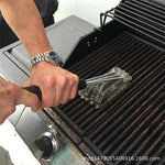 Three-head Stainless Steel Barbecue Cleaning Brush Barbecue Brush Wire Brush BBQ Tools