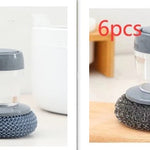 Kitchen Soap Dispensing Palm Brush Cleaner Push-type Brush Kitchen Detergent Tools