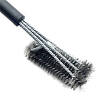 Three-head Stainless Steel Barbecue Cleaning Brush Barbecue Brush Wire Brush BBQ Tools
