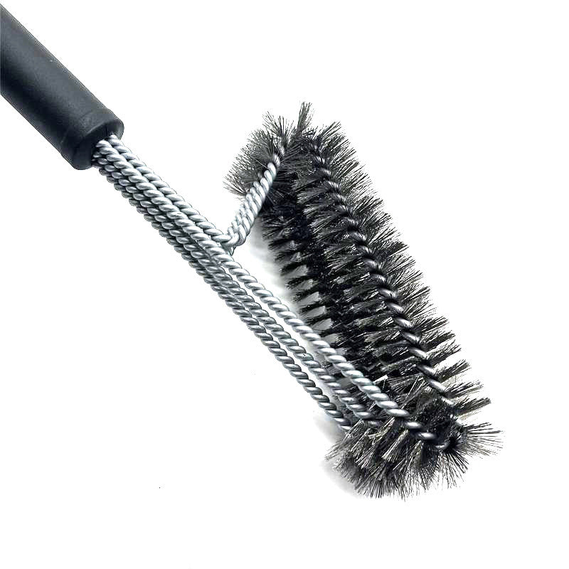 Three-head Stainless Steel Barbecue Cleaning Brush Barbecue Brush Wire Brush BBQ Tools